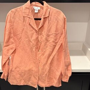 Anne Carson Apricot Silk-Linen Shirt